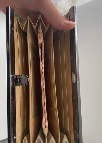 Turkuaz Parlak Renkli Fermuarlı Kadın Cüzdan - Görsel 6