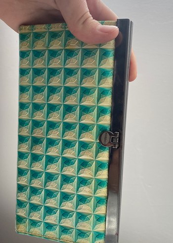 Turkuaz Parlak Renkli Fermuarlı Kadın Cüzdan - Görsel 2