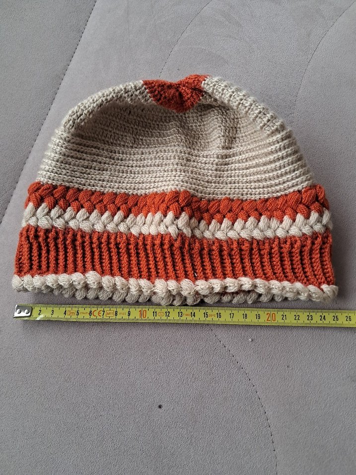 Bohem Tarz Bej ve Turuncu Örgü Bere - Görsel 3