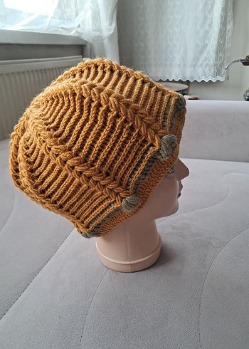 Renkli Örgü Kadın Bere - Görsel 2