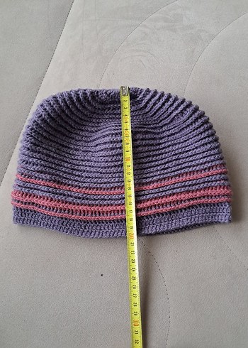 Gri Örgü Kadın Bere - Görsel 4