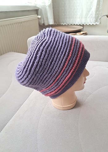 Gri Örgü Kadın Bere - Görsel 2