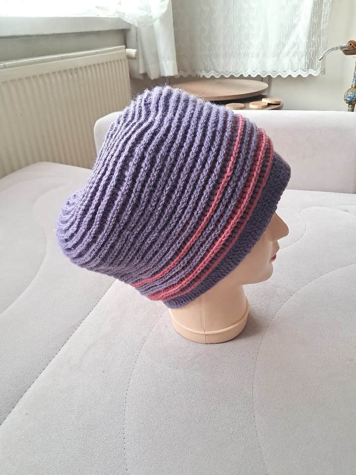 Gri Örgü Kadın Bere - Görsel 2