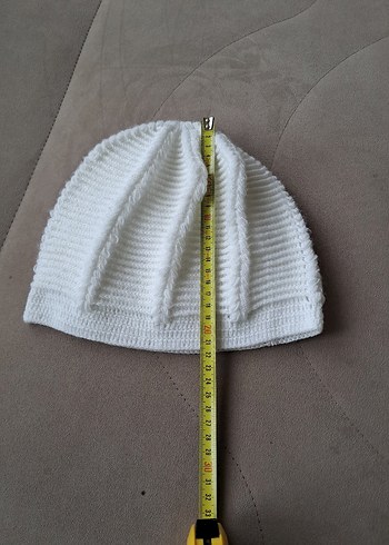 Beyaz Örgü Kadın Bere - Görsel 4