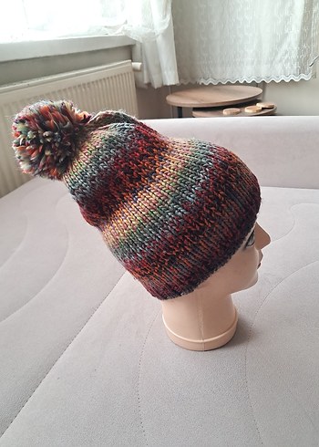 Renkli Örgü Kadın Bere - Görsel 2