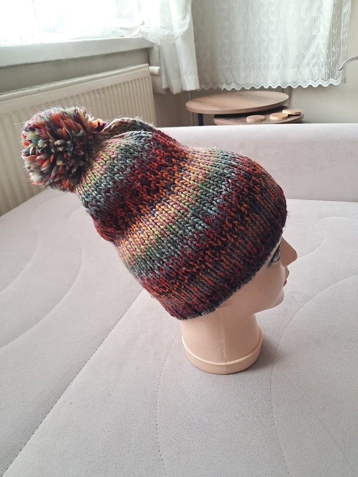 Renkli Örgü Kadın Bere - Görsel 2