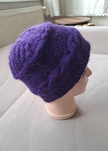 Kadın Mor Örgü Bere - Görsel 2