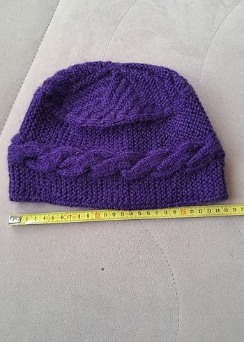 Kadın Mor Örgü Bere - Görsel 4