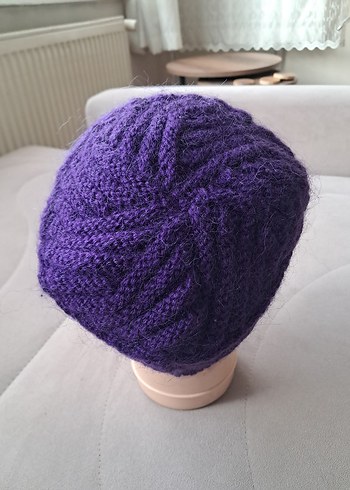 Kadın Mor Örgü Bere - Görsel 3