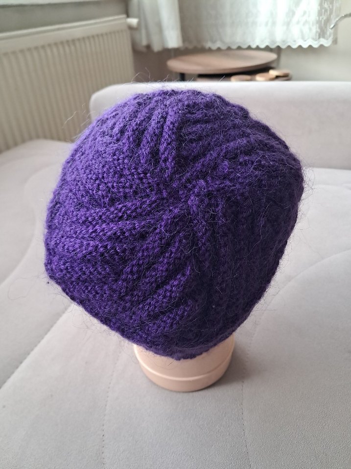 Kadın Mor Örgü Bere - Görsel 3