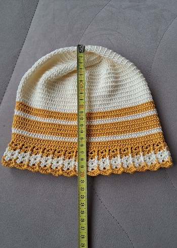 Örgü Sarı Bohem Kadın Bere - Görsel 4