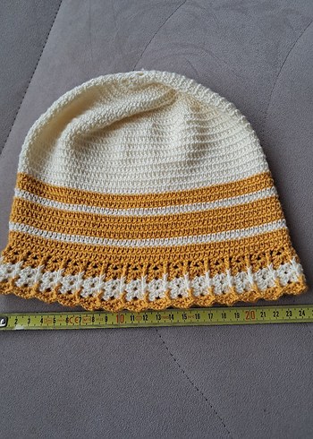 Örgü Sarı Bohem Kadın Bere - Görsel 3