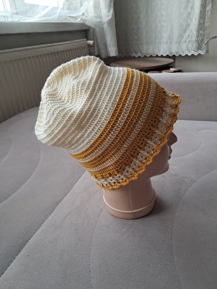 Örgü Sarı Bohem Kadın Bere - Görsel 2