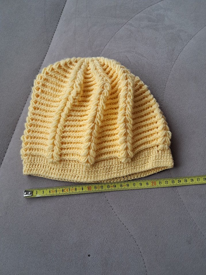 Sarı Örgü Kadın Bere - Görsel 3