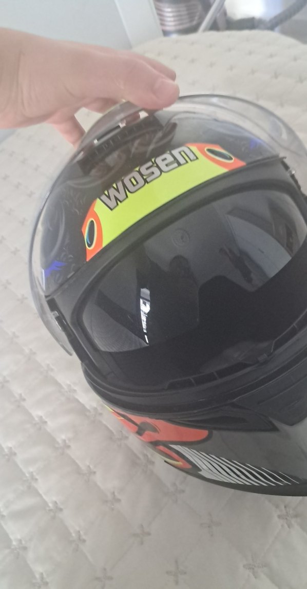 Kilitli Tokalı Çok Renkli Biker Kask - Görsel 5