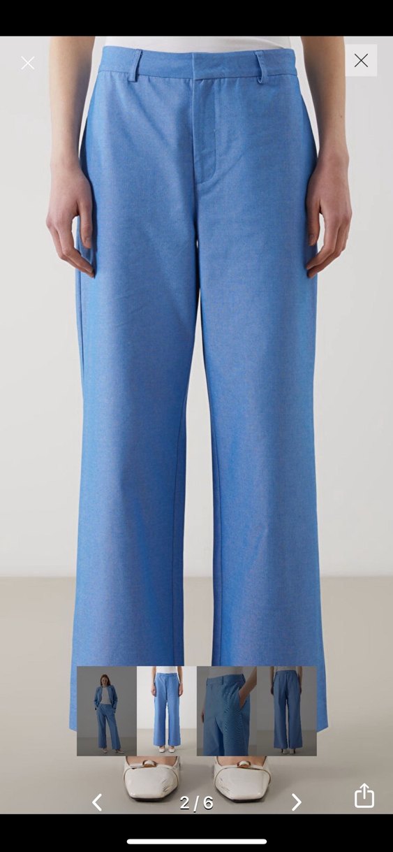 Mavi Düğmeli Kadın Blazer Ceket takım - Görsel 4