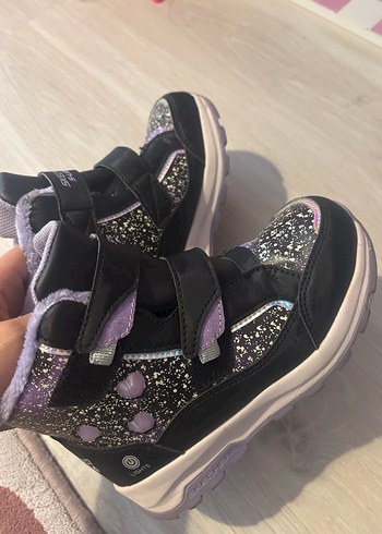 Mor Yılan Desenli Kız Çocuk Botu Velcro - Görsel 4