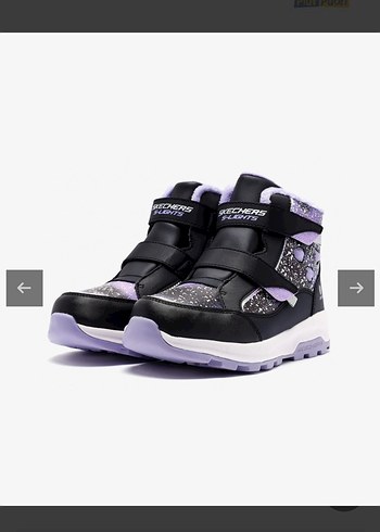 Mor Yılan Desenli Kız Çocuk Botu Velcro - Görsel 3