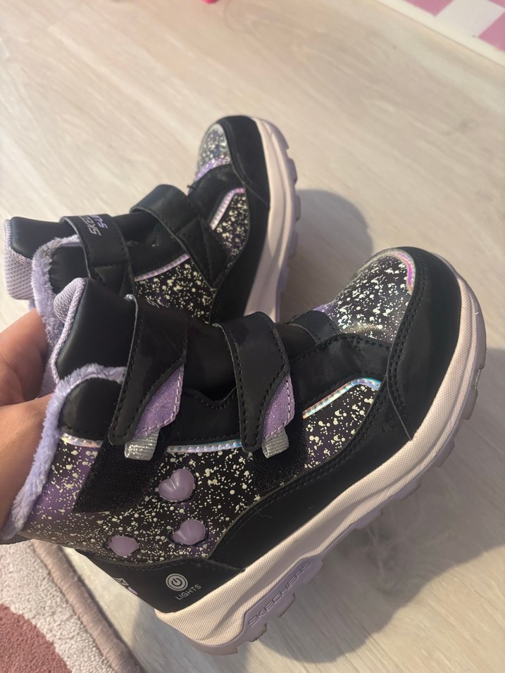 Mor Yılan Desenli Kız Çocuk Botu Velcro - Görsel 4