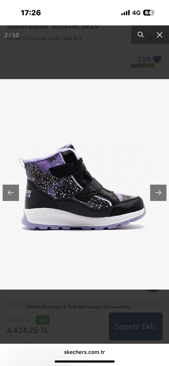 Mor Yılan Desenli Kız Çocuk Botu Velcro - Görsel 2