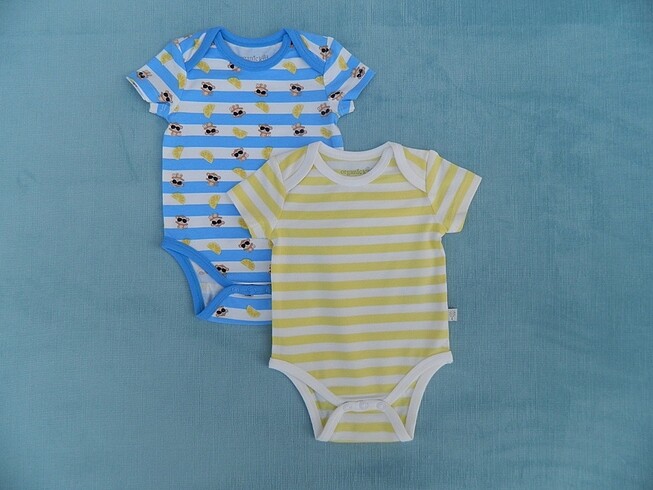 Organickid 0-3 ay etiketli zarf yaka çıtçıtlı body