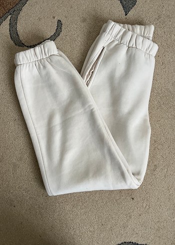 Beyaz Kadın Rahat Kesim Eşofman Altı - Görsel 2