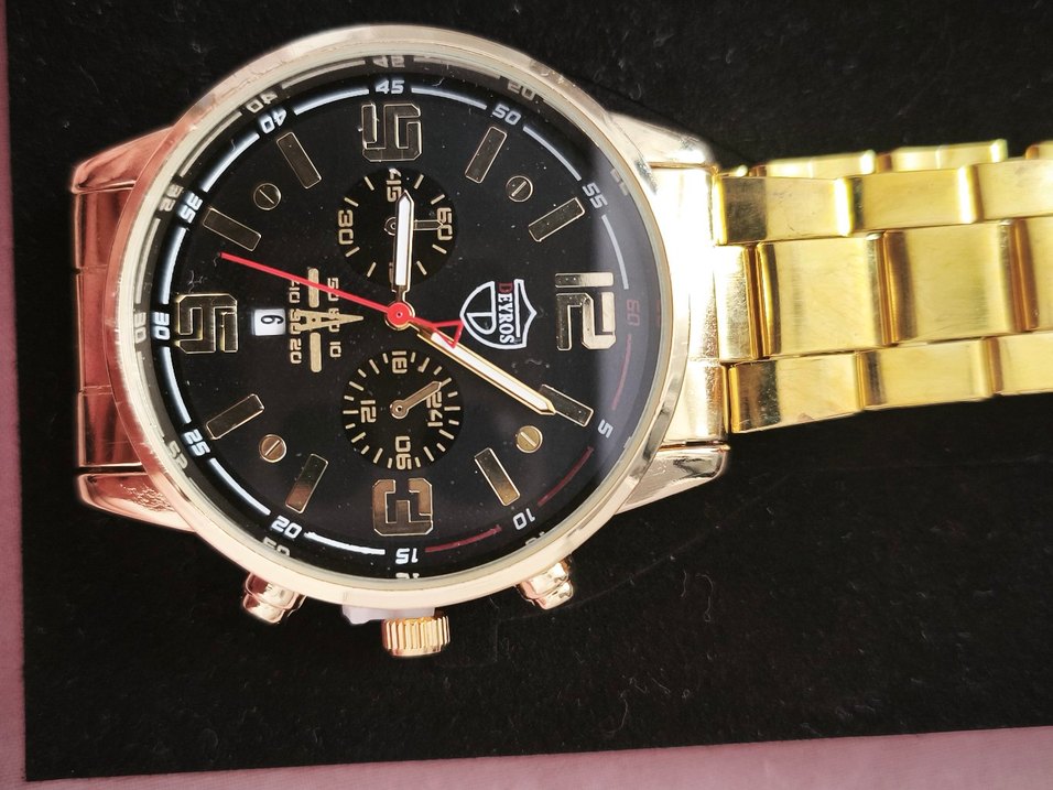 Klasik Koyu Altın Erkek Kol Saati - Görsel 3