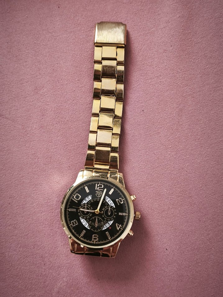 Altın Renkli Modern Klasik Erkek Saati - Görsel 2