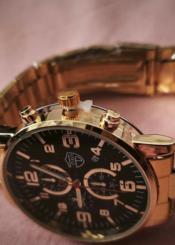 Altın Renkli Klasik Erkek Kol Saati - Görsel 3