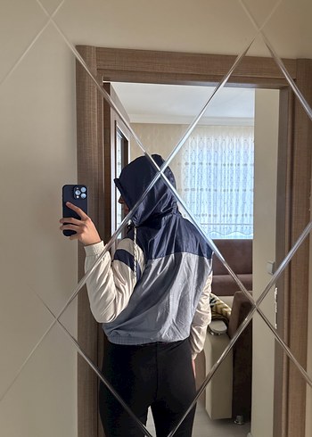 Pull and Bear Mavi yağmurluk vintage