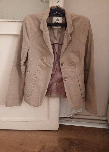 Bej Süet Kadın Blazer Ceket