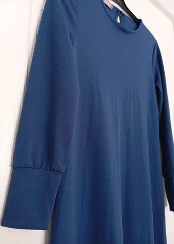 Uzun Kollu mavi kadın tesettür elbise - Görsel 3