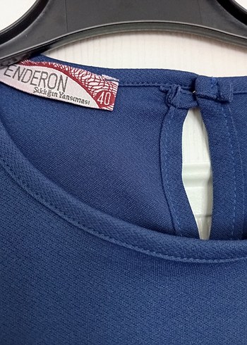 Uzun Kollu mavi kadın tesettür elbise - Görsel 4