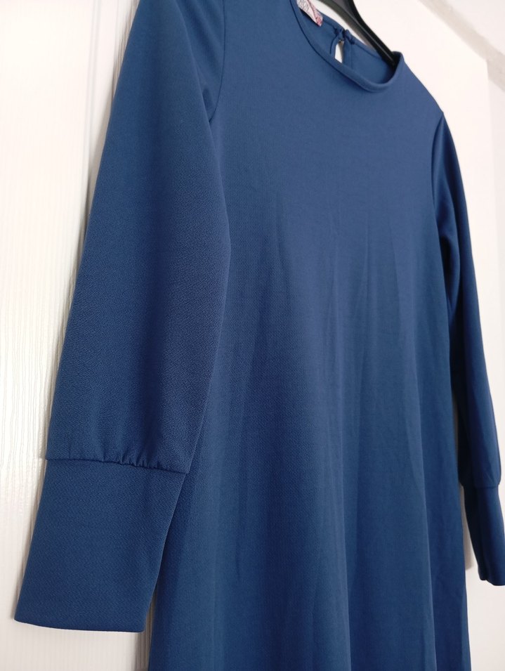 Uzun Kollu mavi kadın tesettür elbise - Görsel 3