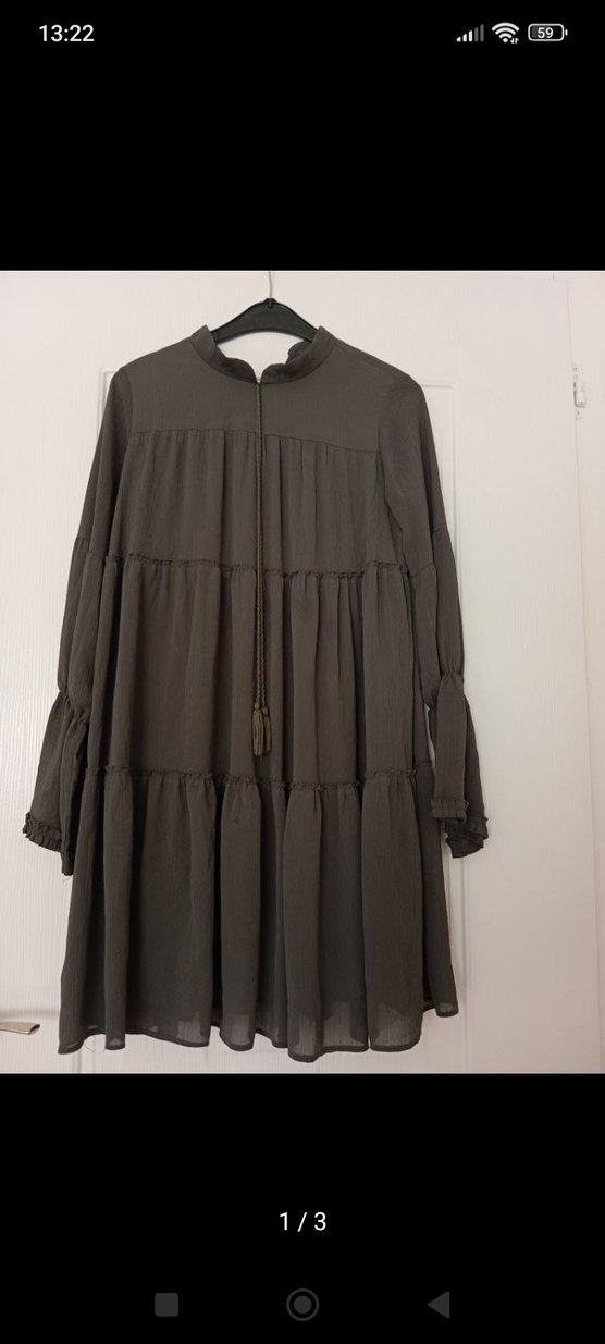 yeşil  Uzun Kollu şifon Tunik - Görsel 2