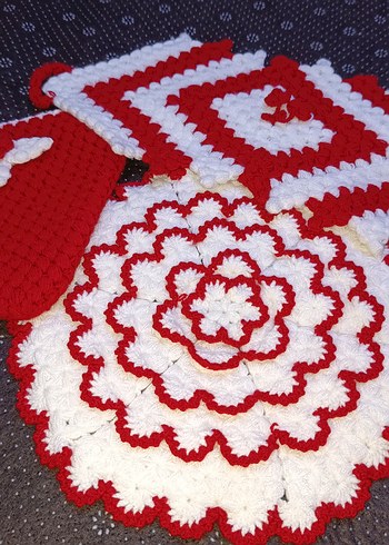 Kırmızı Beyaz Renkli Banyo Süngeri Seti - Görsel 4