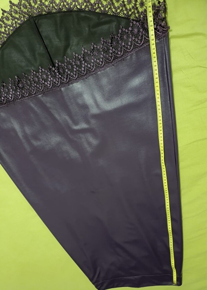 Deri görünümlü uzun mor etek   - Görsel 2