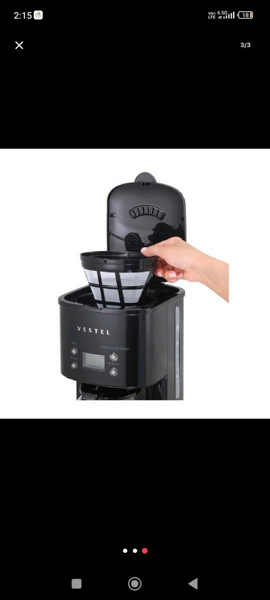Vestel Siyah Filtre Kahve Makinesi - Görsel 3