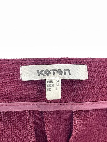 34 Beden bordo Renk Koton Kumaş Pantolon %70 İndirimli.