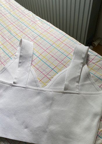 Beyaz Fitted korse crop - Görsel 2