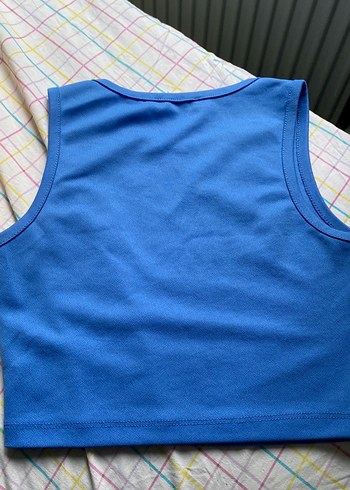 Mavi Baskılı Kolsuz Kadın Atlet - Görsel 2