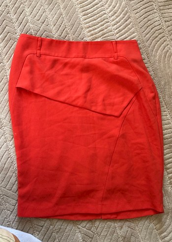 Kırmızı Drapeli Midi  Etek - Görsel 2