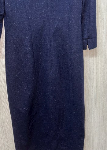 Simli Lacivert Midi Triko Elbise - Görsel 6