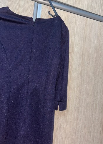 Simli Lacivert Midi Triko Elbise - Görsel 7