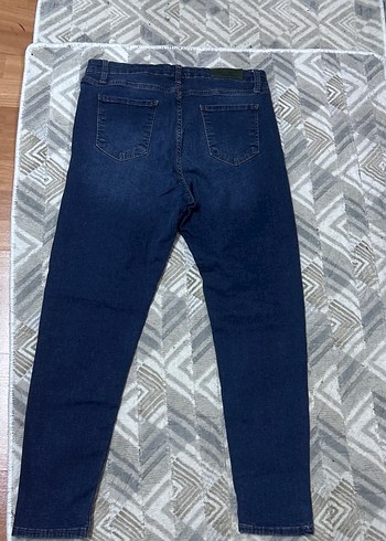 Kadın Lacivert Bağlamalı Regular Fit Denim Pantolon - Görsel 3