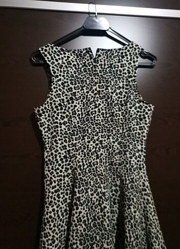 38 Beden Leopar Desenli Mini Elbise