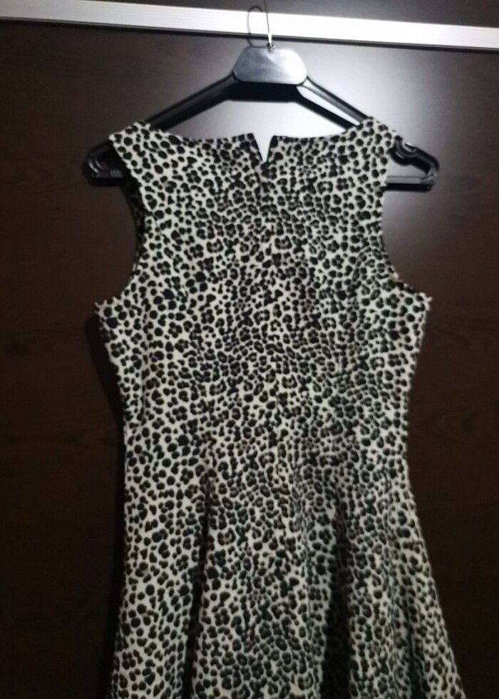 Leopar Desenli Mini Elbise  - Görsel 3