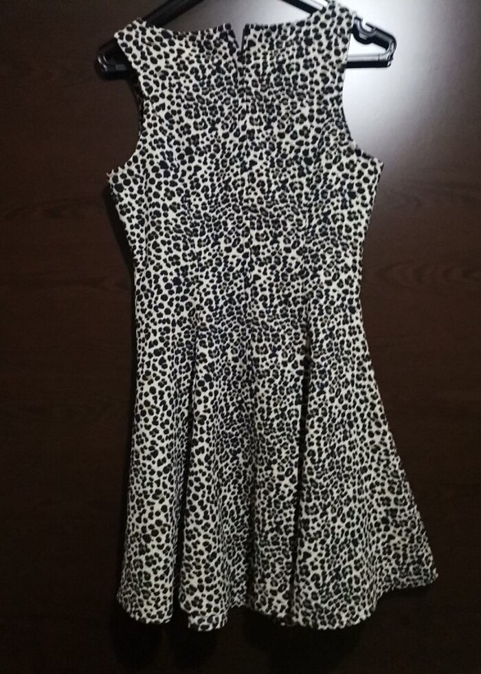 Leopar Desenli Mini Elbise  - Görsel 2