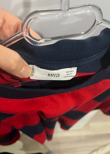 Mango Kırmızı Siyah Çizgili Oversize Tşört