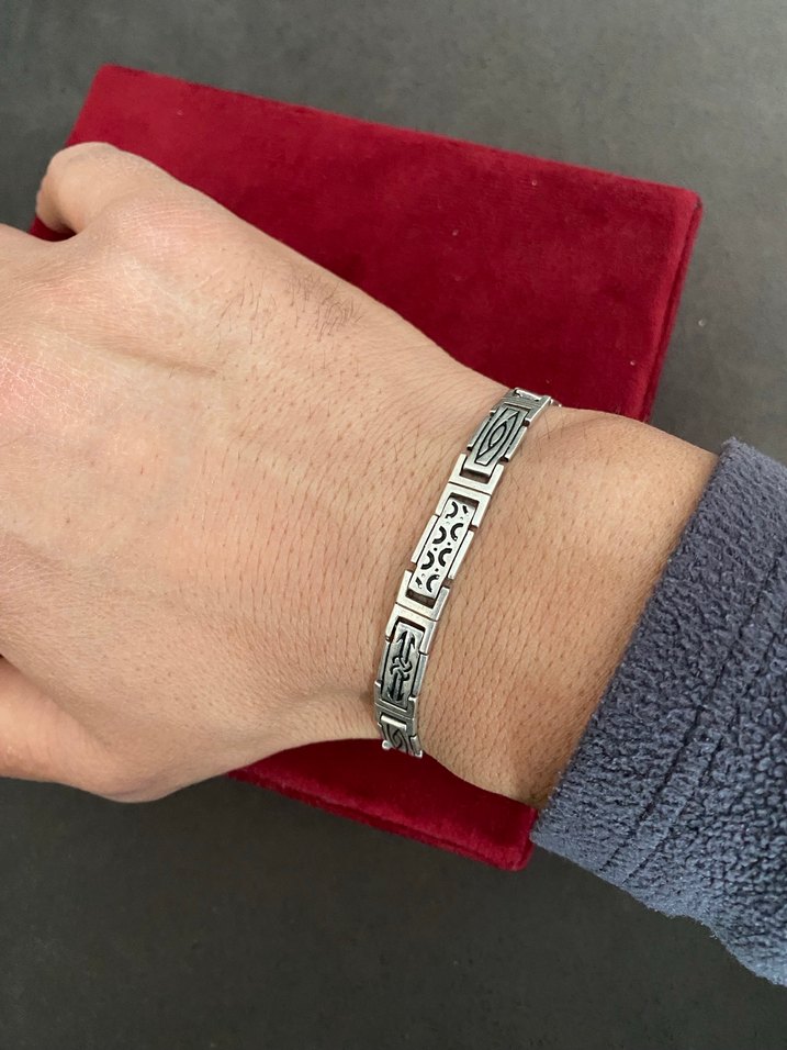 18 gram zırh gibi eski GÜMÜŞ bileklik - Görsel 2